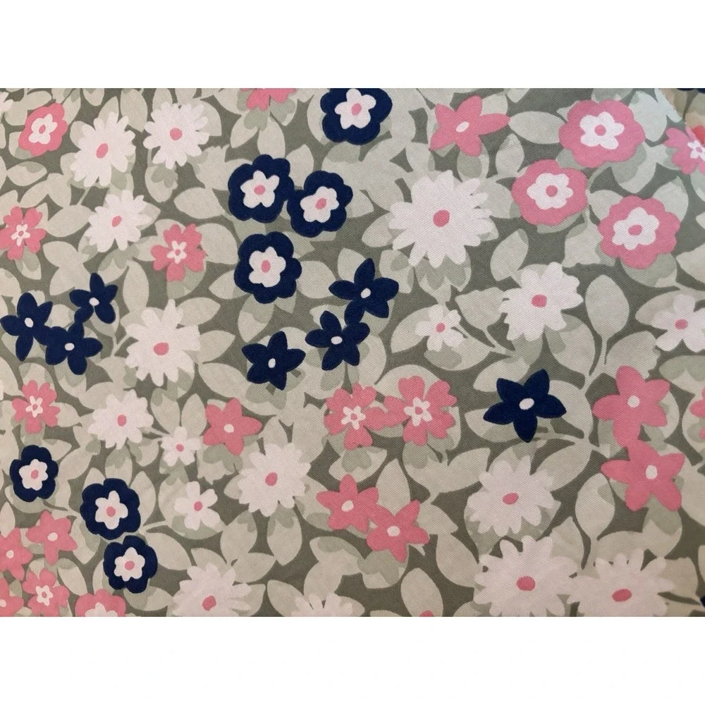 Kate Spade QUEEN Comforter SET Evening Bloom Floral Cotton Green Blue Pink White
